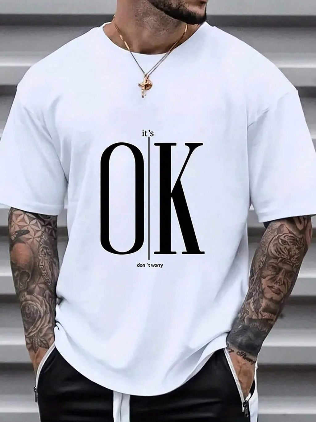 100% Cotton Graphic Print T-Shirt – Casual Loose Fit Round Neck Short Sleeve Tee