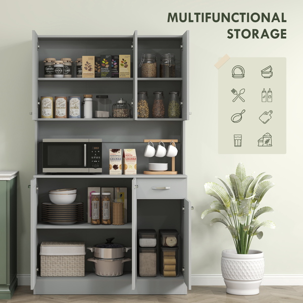 Gray Multi-Cabinet Storage Cabinet – Kitchen, Dining & Office Organizer