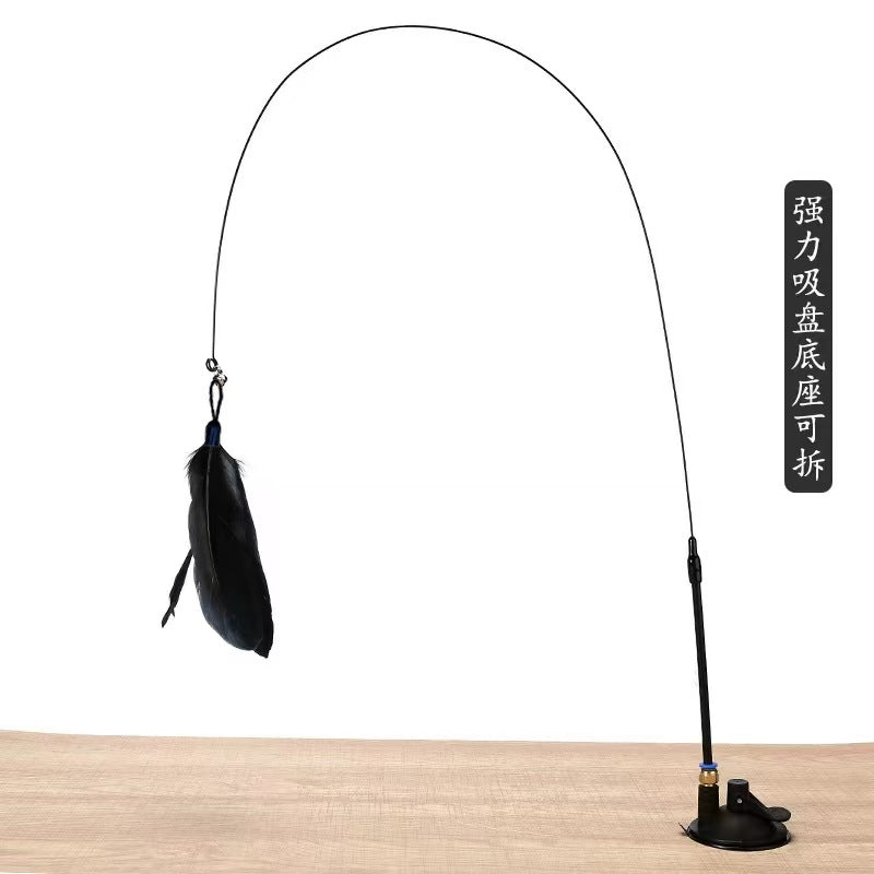 Extended Steel Wire Suction Cup Cat Teaser Wand