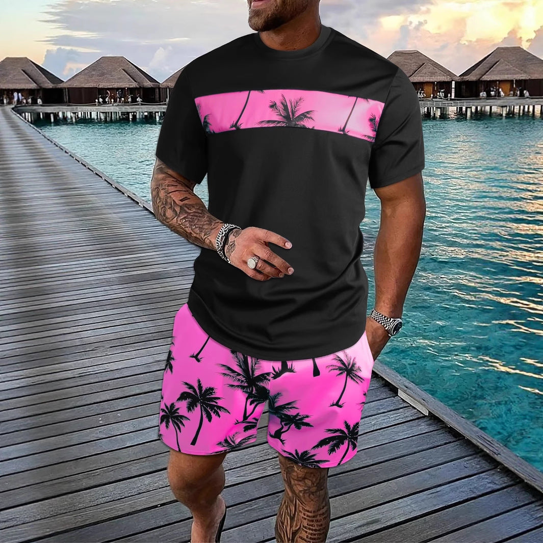 Men’s 3D Printed Summer 2-Piece Set – Short Sleeve T-Shirt & Casual Shorts Outfit