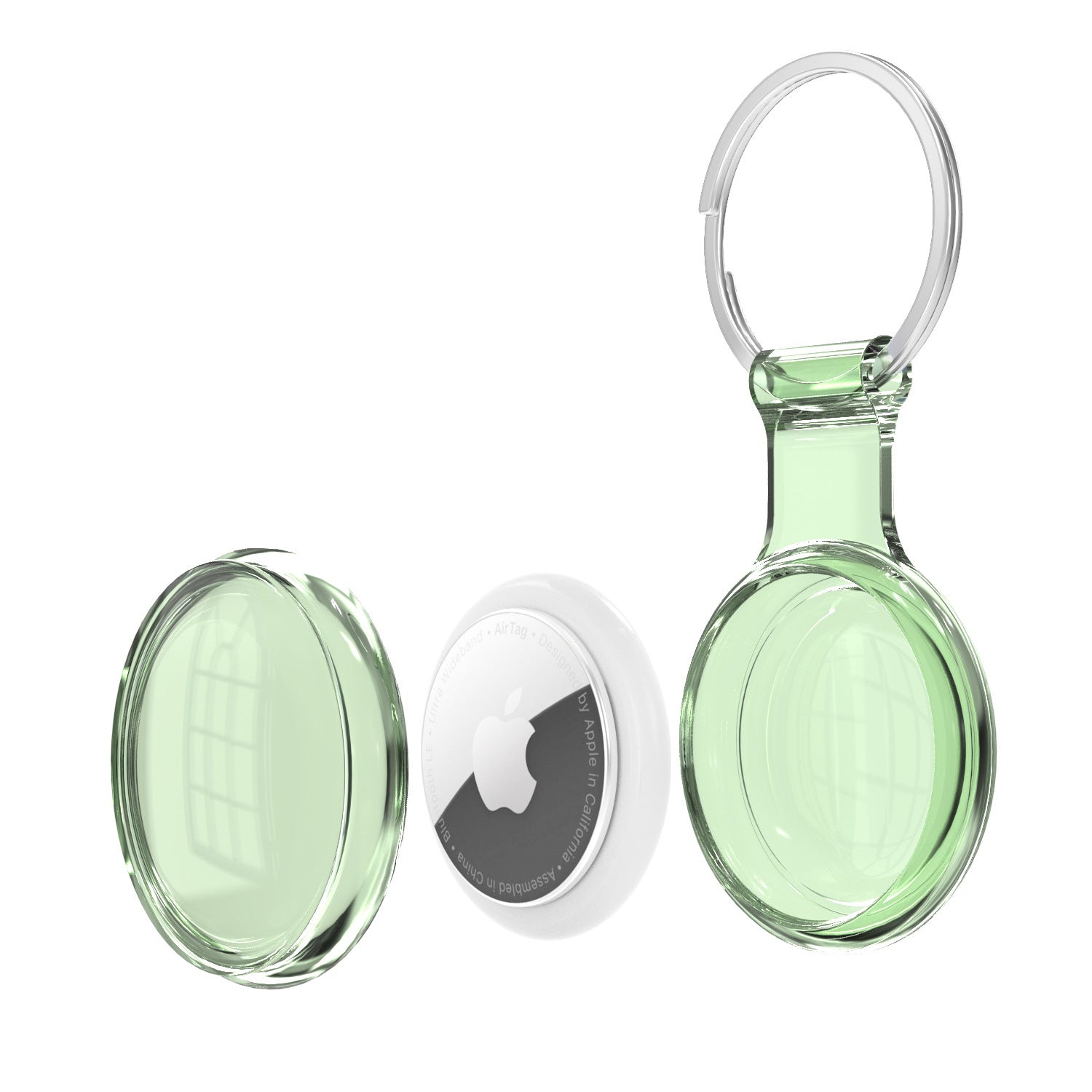 Silicone AirTag Protective Case – Waterproof Keychain Holder with Spring Buckle