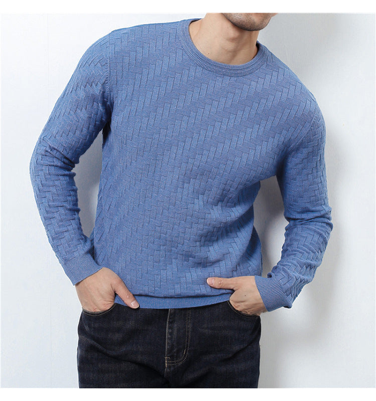 Jacquard Slim-Fit Sweater – Stylish Crewneck Pullover