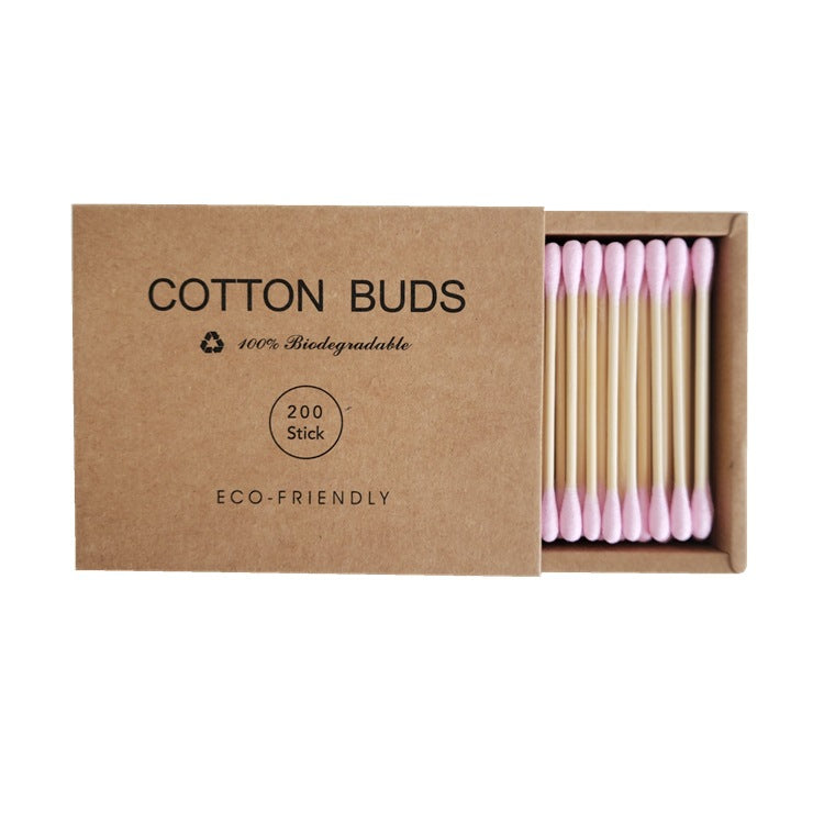 Double-Head Cotton Swabs – Disposable Makeup & Cleaning Applicators (200 Pack)