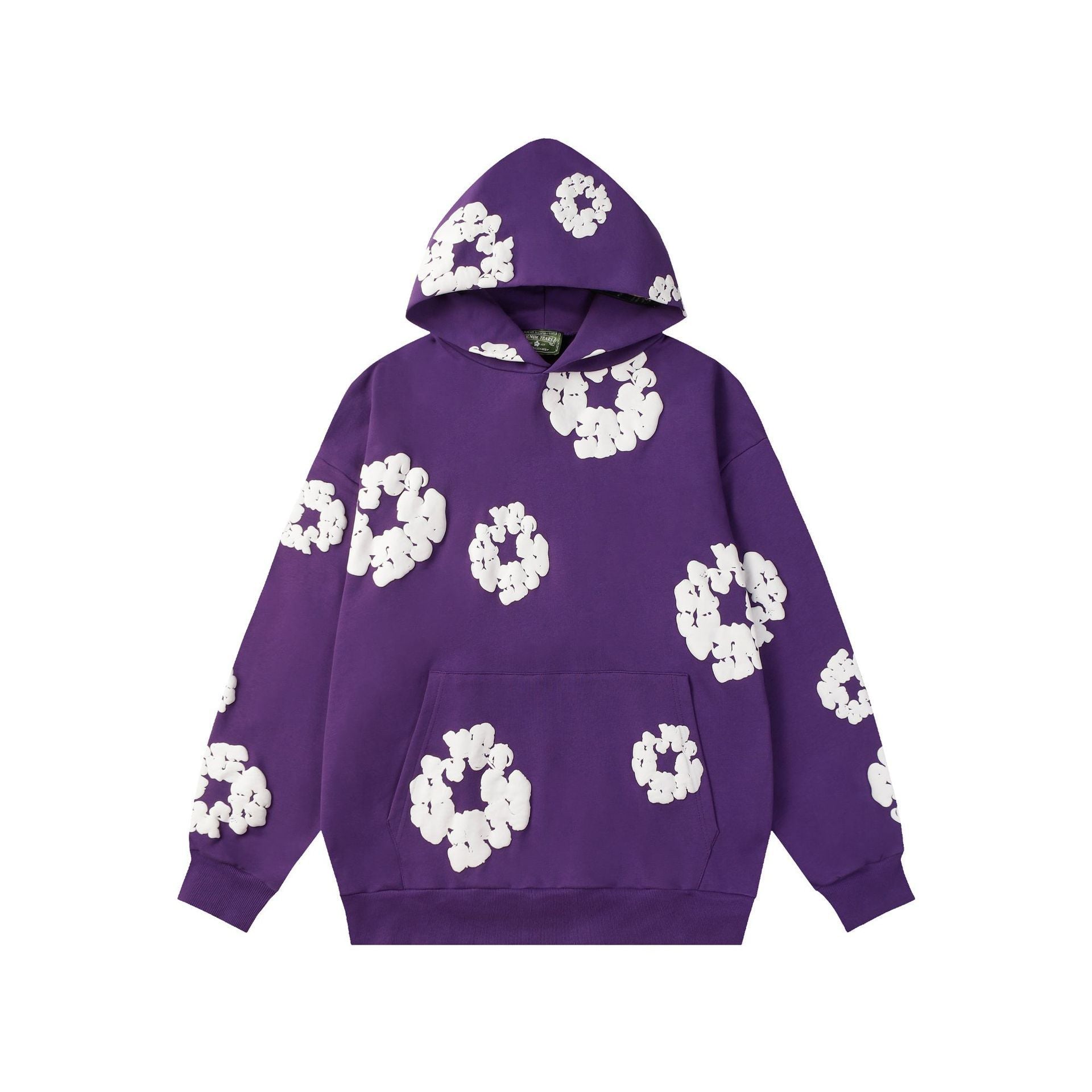 Hooded Sweatshirt – Fleece-Lined Pullover with Foam Print Design