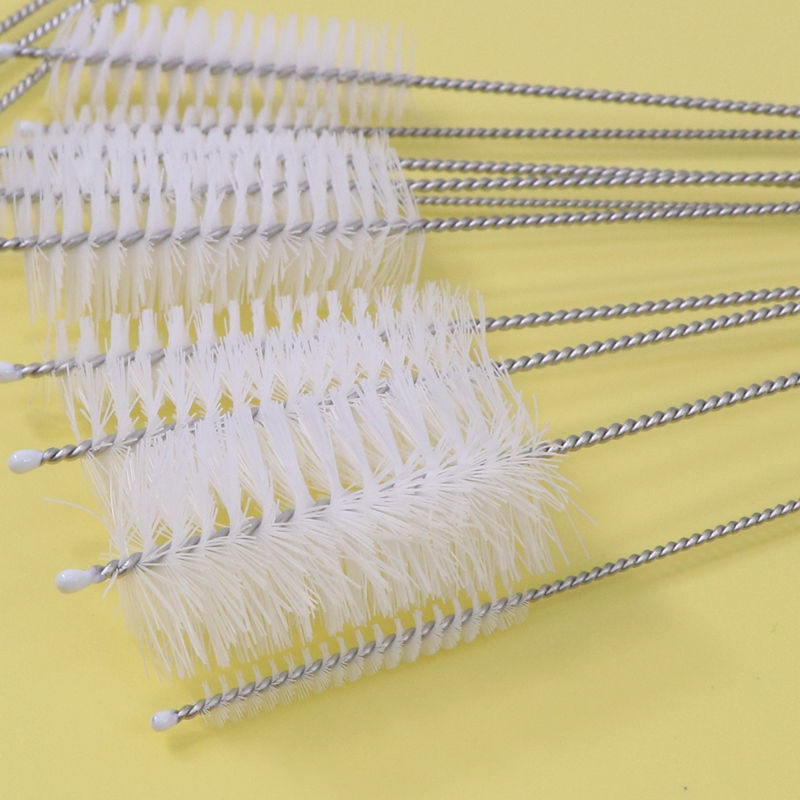 10-Piece Nylon Cleaning Brush Set – Stainless Steel Handles for Precision Cleaning