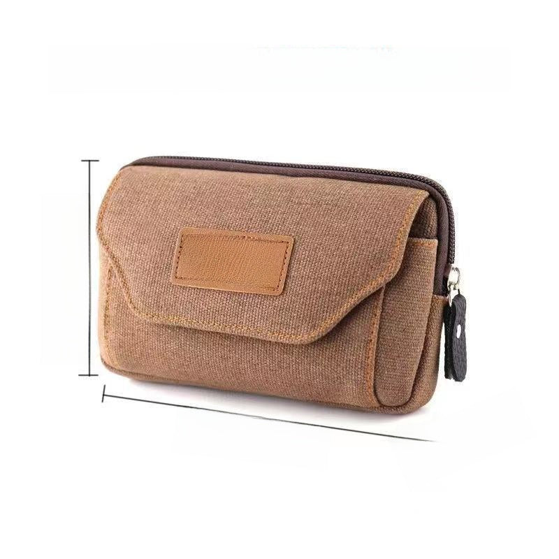 Multifunctional Canvas Waist Bag with Carabiner Clip