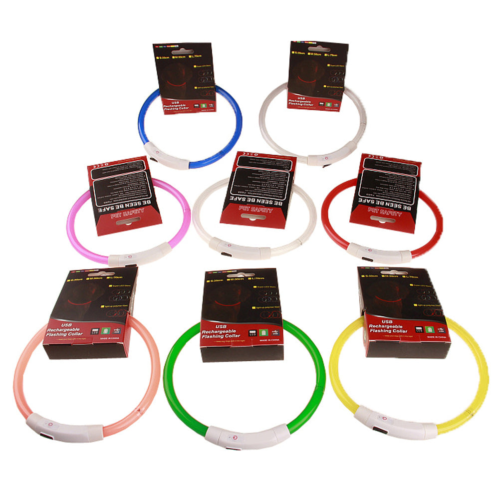 Rechargeable LED Pet Collar – Safe Nighttime Walking