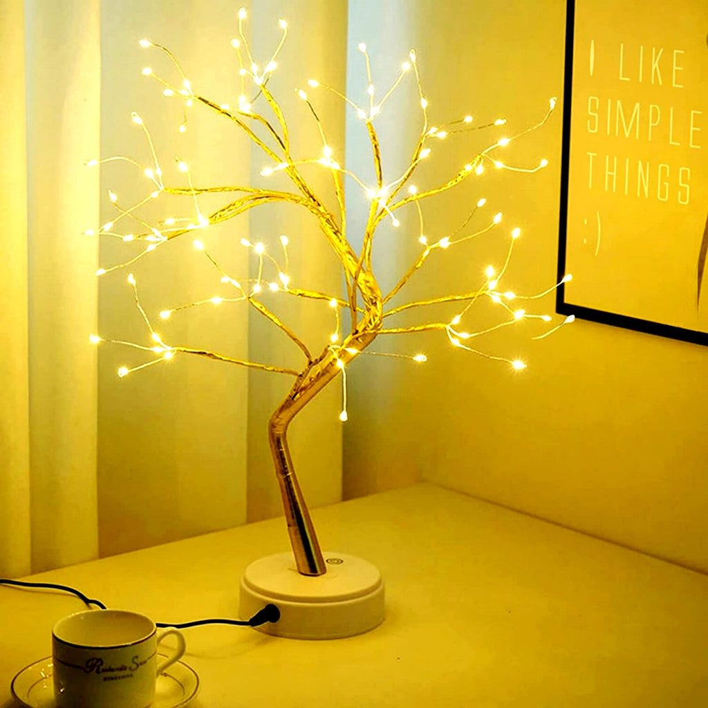 LED Bonsai Tree Light – 108 Warm White Decorative Branch Lamp (USB & Battery Powered)