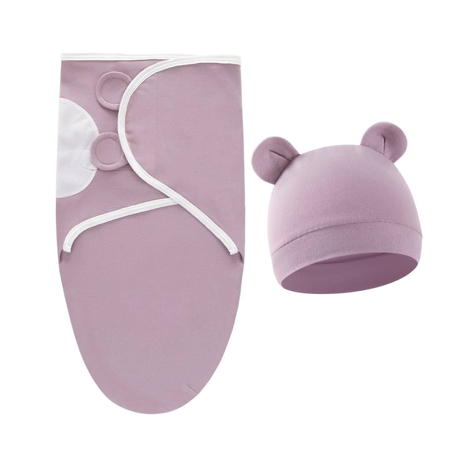 Pure Cotton Baby Swaddle Cocoon – Anti-Startle Newborn Sleep Wrap with Matching Hat