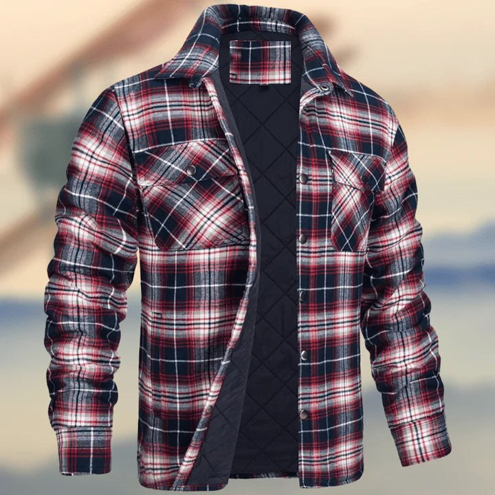 Fleece-Lined Plaid Jacket – Windproof, Moisture-Wicking Outerwear