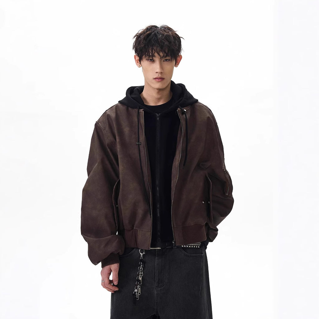 American-Style Flight Jacket – Casual Loose Fit Polyester Jacket