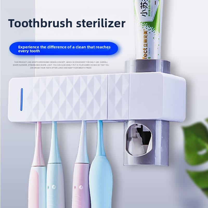 UV Toothbrush Sterilizer Holder – Automatic Toothpaste Dispenser & Wall-Mounted Storage