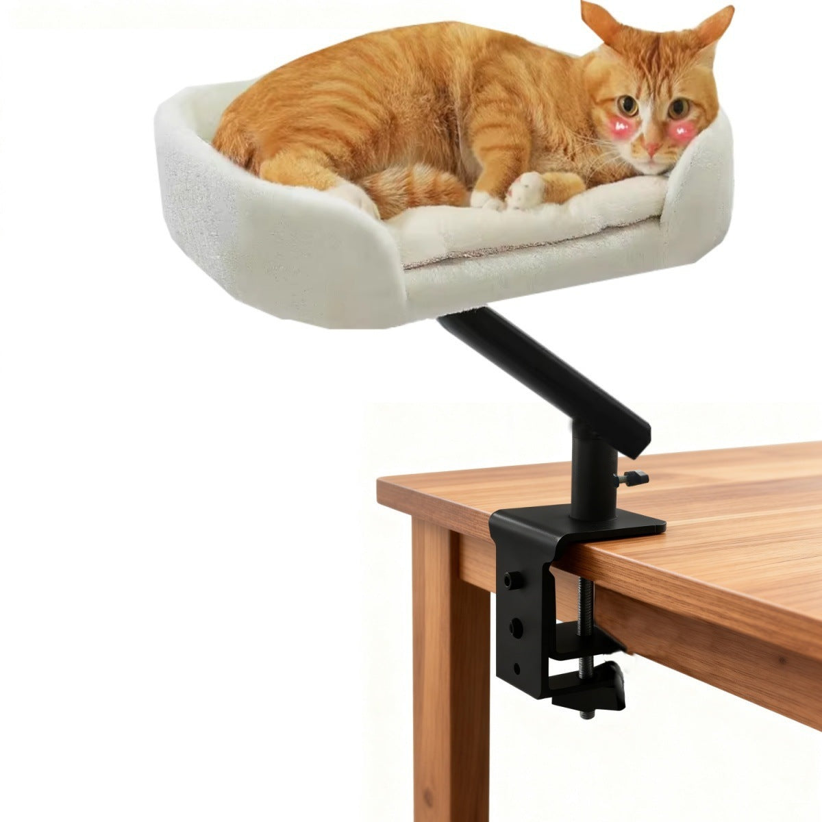 360° Rotating Cat Hammock – Adjustable Table-Mounted Cat Bed