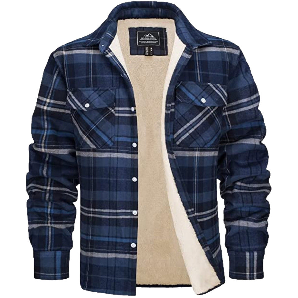 Fleece-Lined Plaid Jacket – Windproof, Moisture-Wicking Outerwear