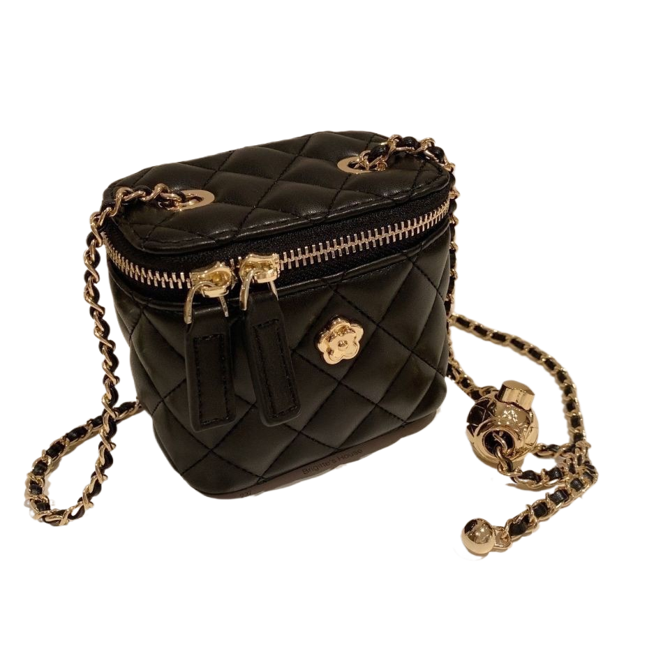 Quilted Chain Crossbody Bag – Elegant PU Leather Box Shoulder Purse