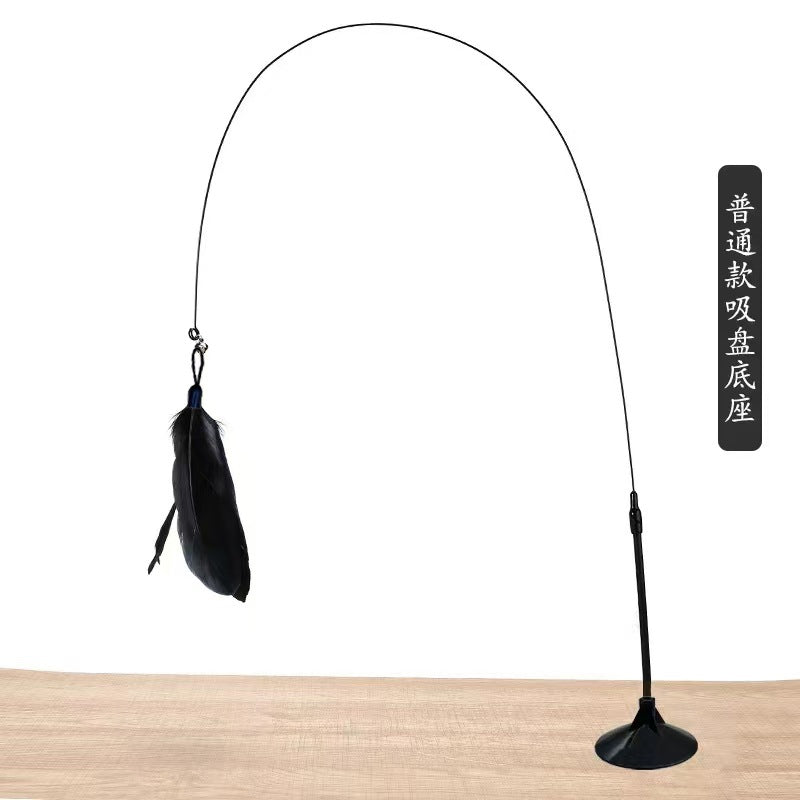 Extended Steel Wire Suction Cup Cat Teaser Wand