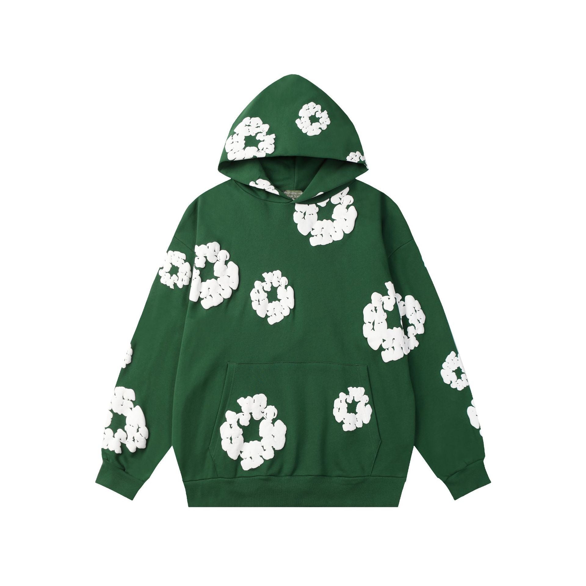 Hooded Sweatshirt – Fleece-Lined Pullover with Foam Print Design