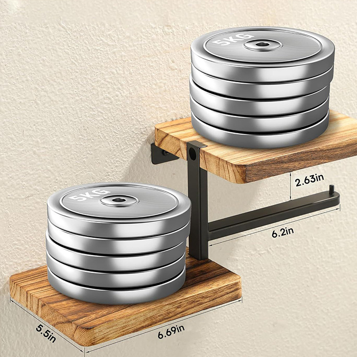 Foldable Wooden Wall Shelf – 3-Tier Storage Rack for Bathroom & Home