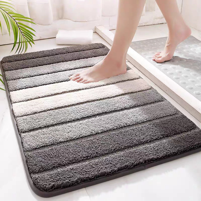 Plush Non-Slip Floor Mat – Absorbent Quick-Dry Striped Rug