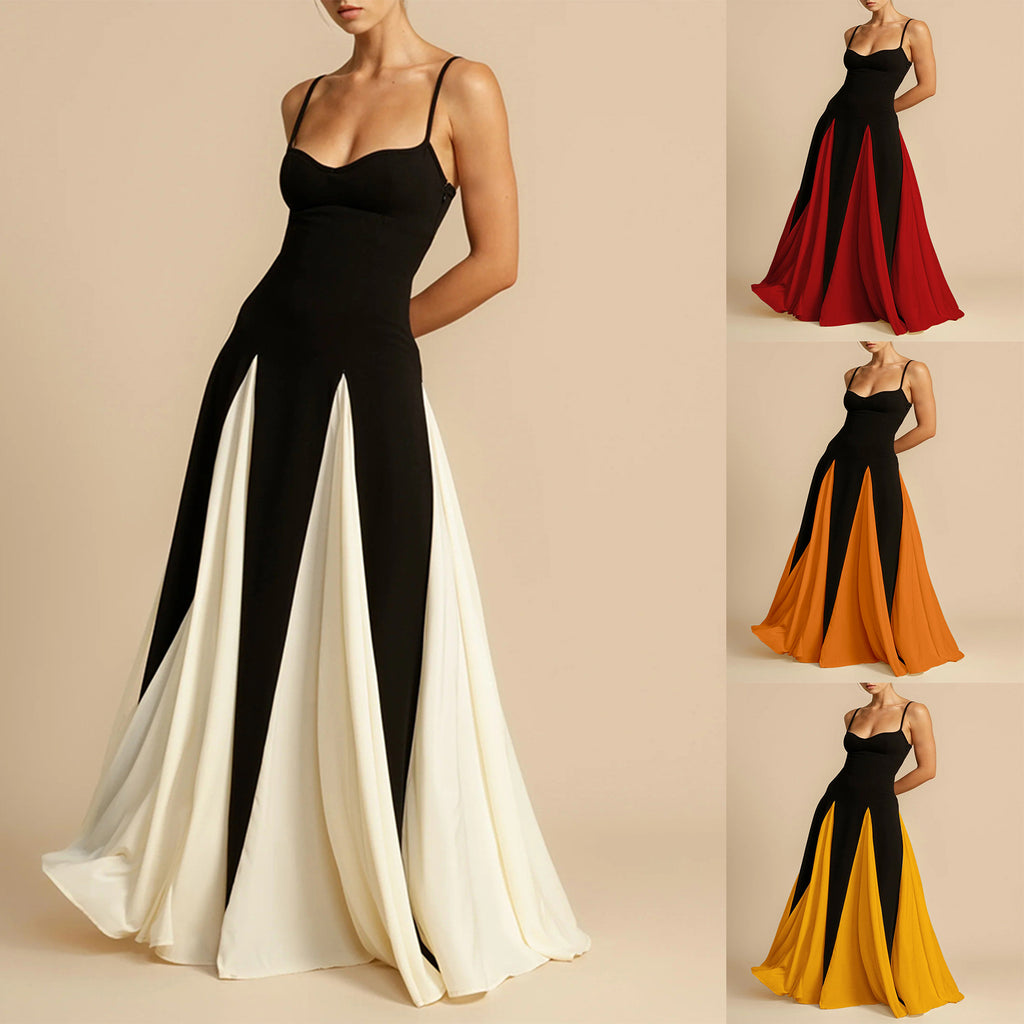 Women's Spaghetti Strap A-Line Dress – Elegant Long Evening & Party Dress