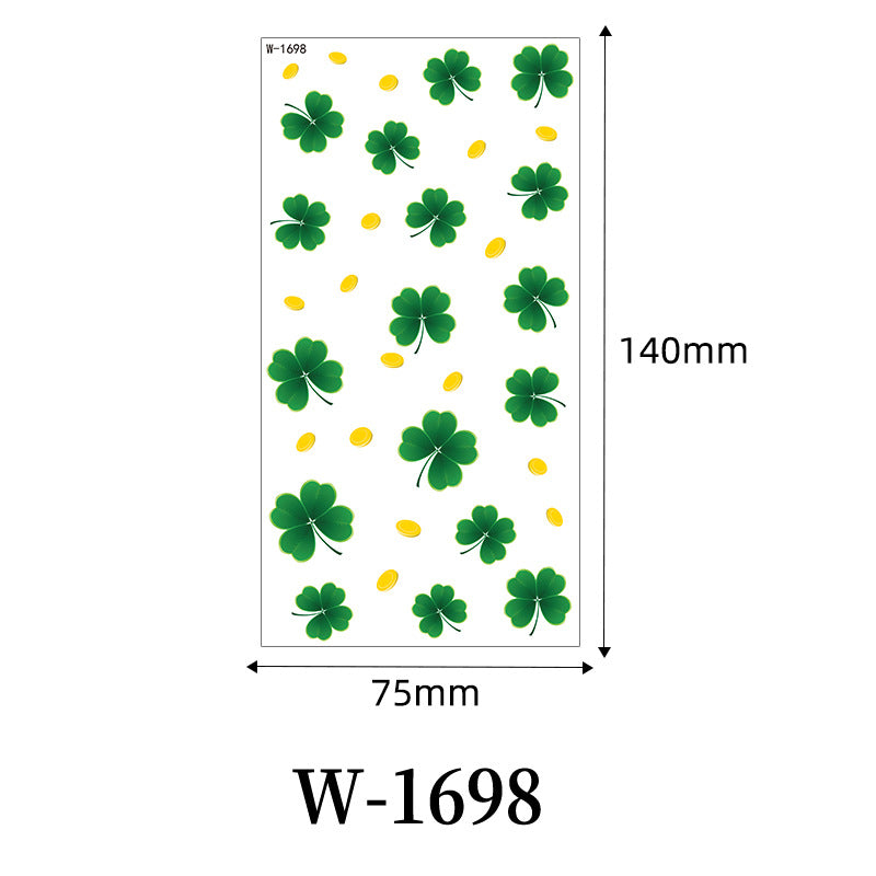 St. Patrick’s Day Clover Temporary Tattoo Stickers – Waterproof Holiday Body Art
