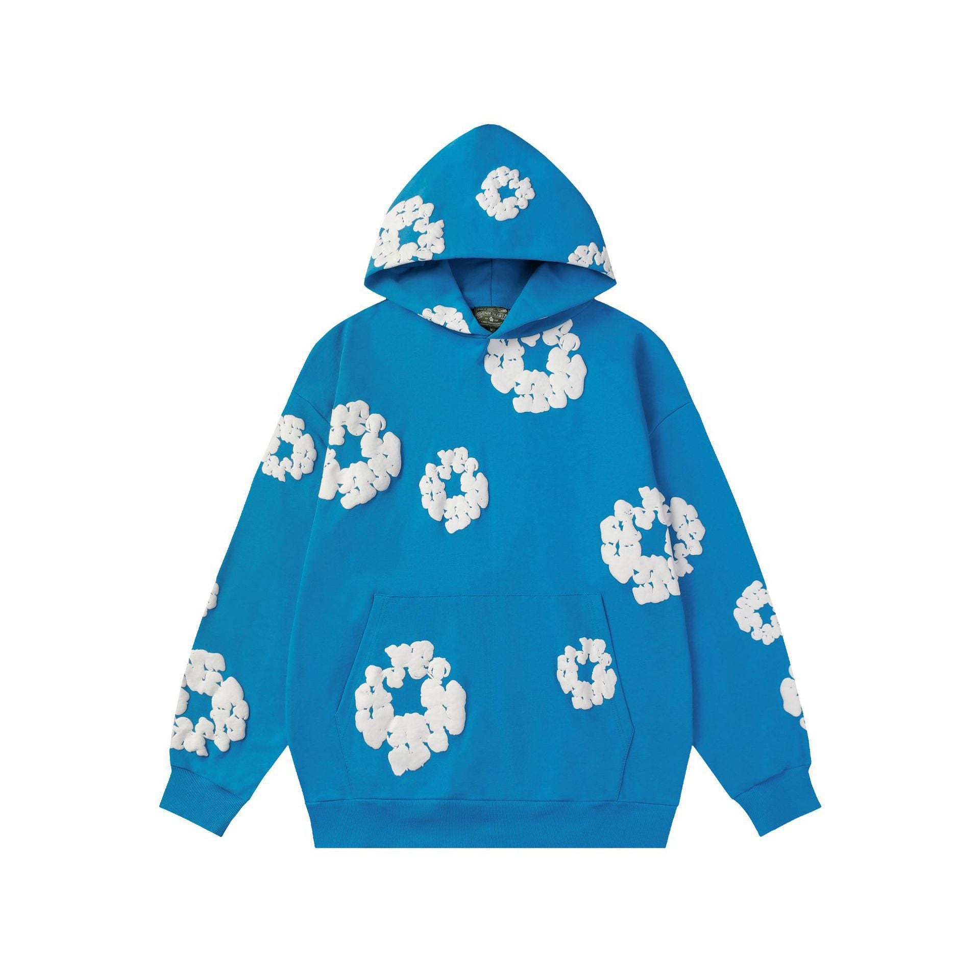 Hooded Sweatshirt – Fleece-Lined Pullover with Foam Print Design