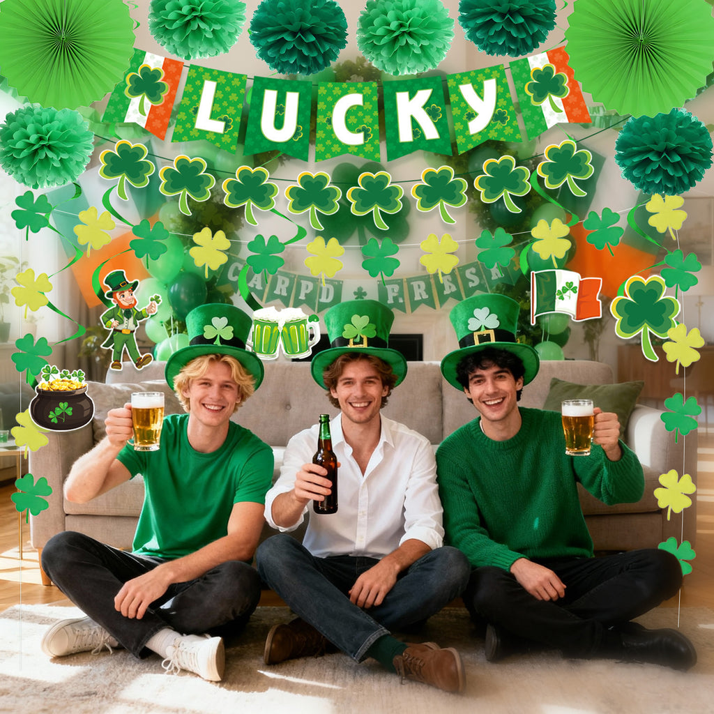 St. Patrick’s Day Party Decoration Set – Festive Hanging Decorations & Banner Kit
