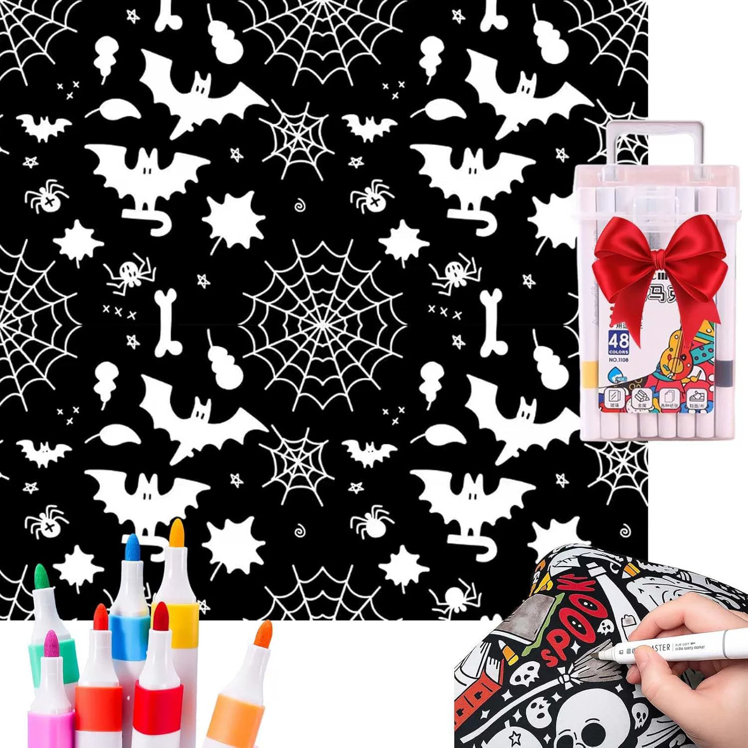 Kids DIY Coloring Blanket – Reusable Velvet Art Activity Blanket with Markers