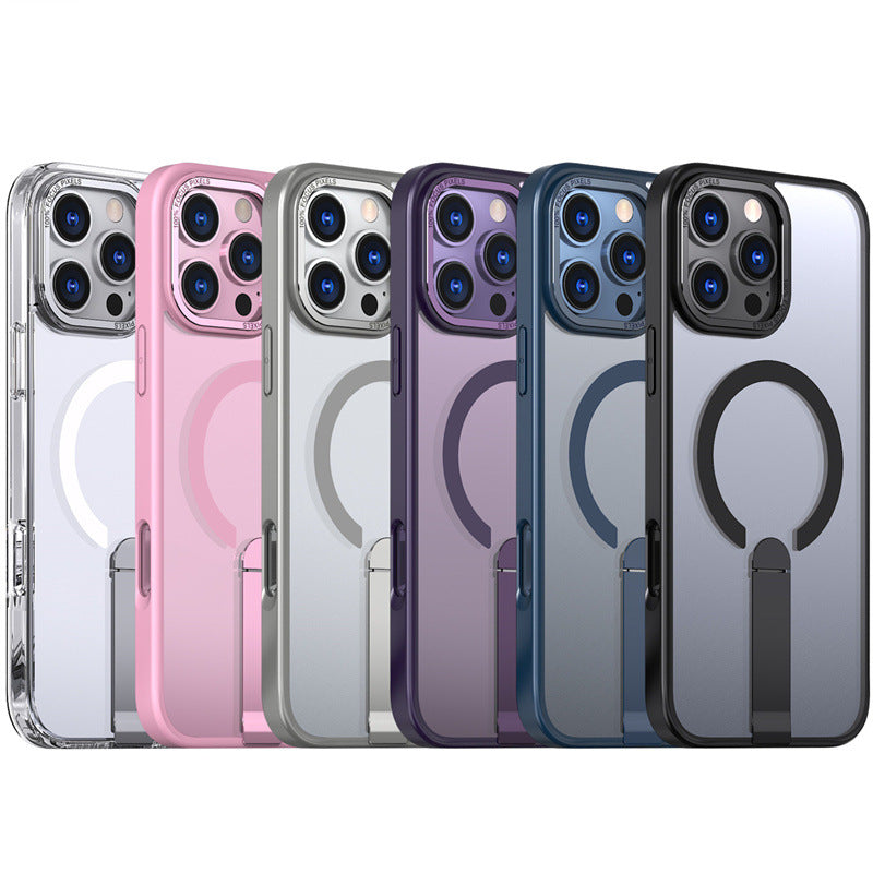 Magnetic Silicone Phone Case with Stand – Shockproof Cover for iPhone