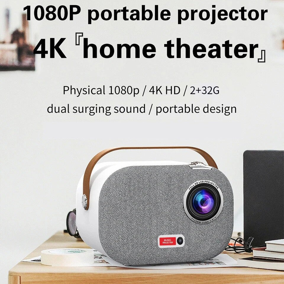 1080P Portable Projector – 350 ANSI HD Mini Smart Projector with Built-in Speaker