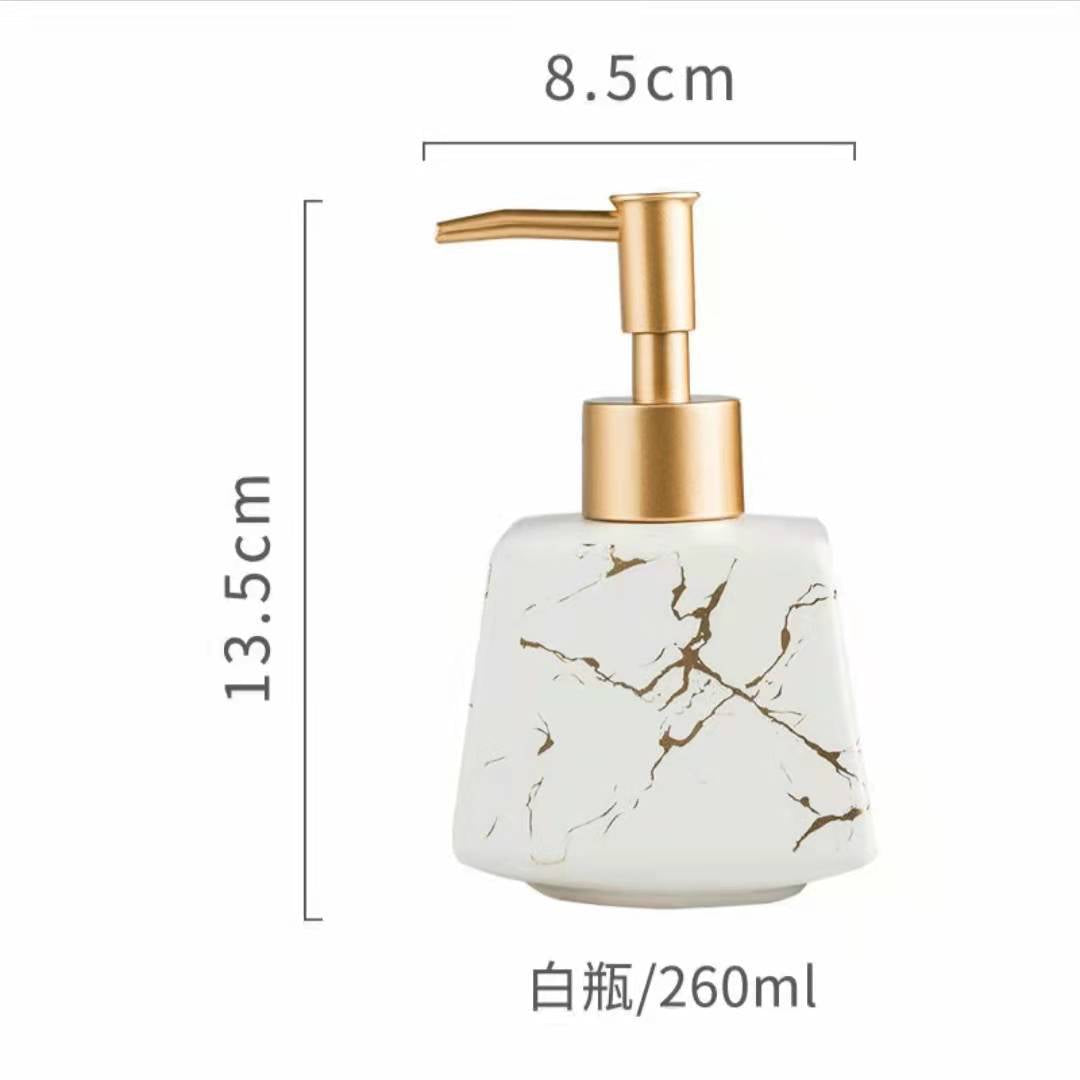 Ceramic Soap Dispenser – Marble Finish Pump Bottle