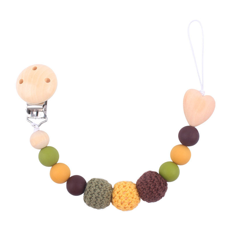 Personalized Pacifier Clip – Soft Yarn Ball Baby Accessory