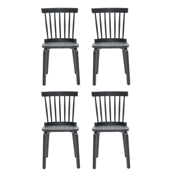 Black Solid Wood Dining Chair – Modern High Back Upholstered Accent Chair