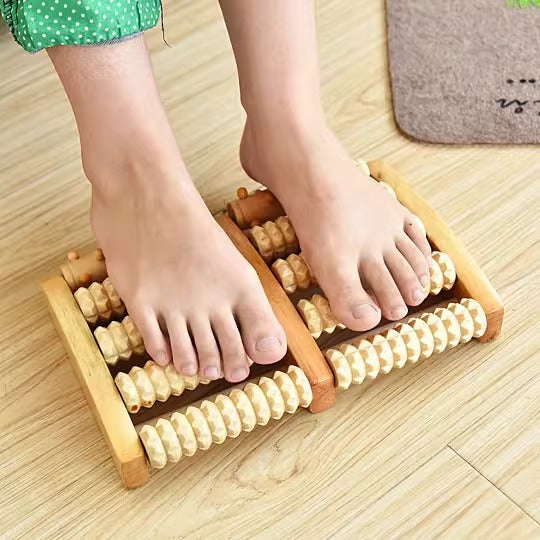 Wooden Foot Massager Roller – Manual Acupressure Foot Massage Tool
