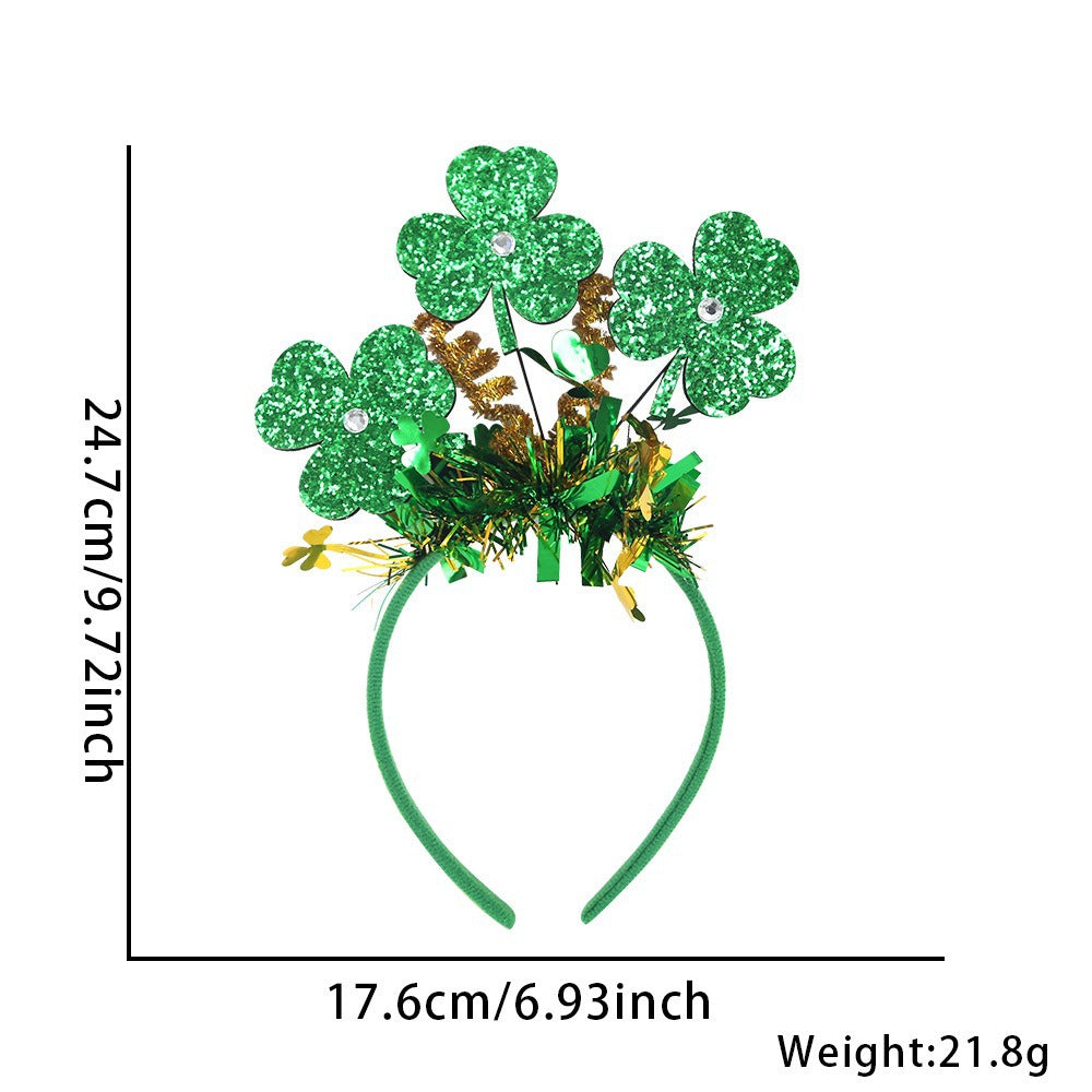 St. Patrick's Day Hairband - Festive Clover & Rainbow Party Headband