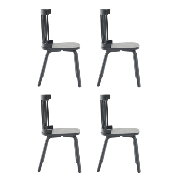 Black Solid Wood Dining Chair – Modern High Back Upholstered Accent Chair