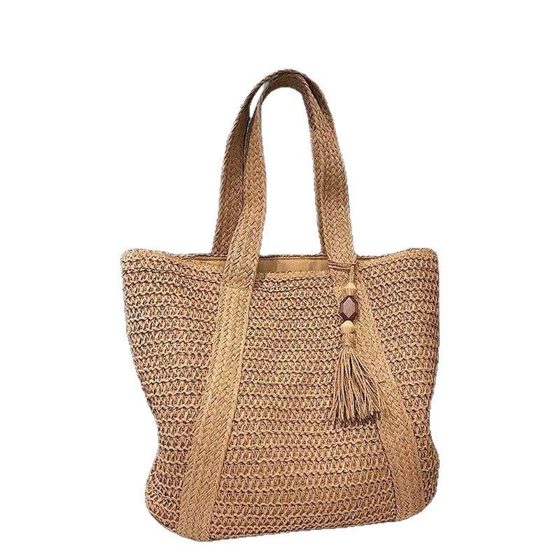 Woven Straw Tote Bag – Casual Everyday & Beach Shoulder Bag