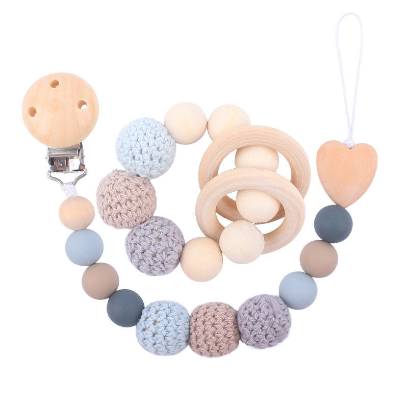 Personalized Pacifier Clip – Soft Yarn Ball Baby Accessory
