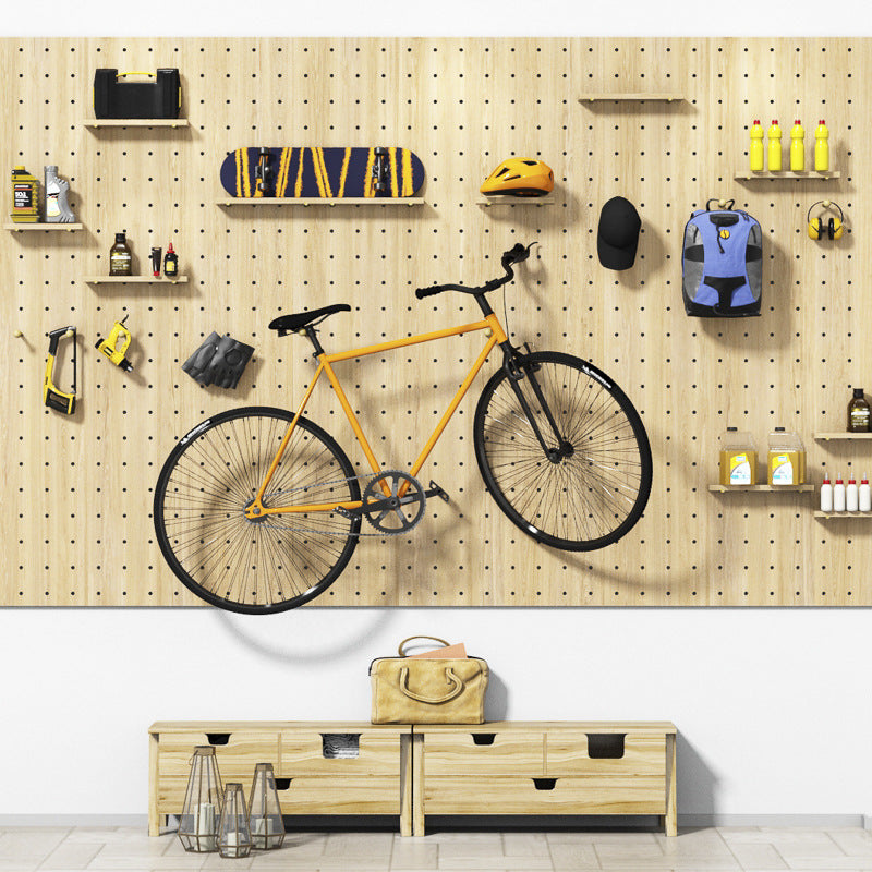 Solid Wood Pegboard Wall Organizer – Modern Decorative Storage Panel