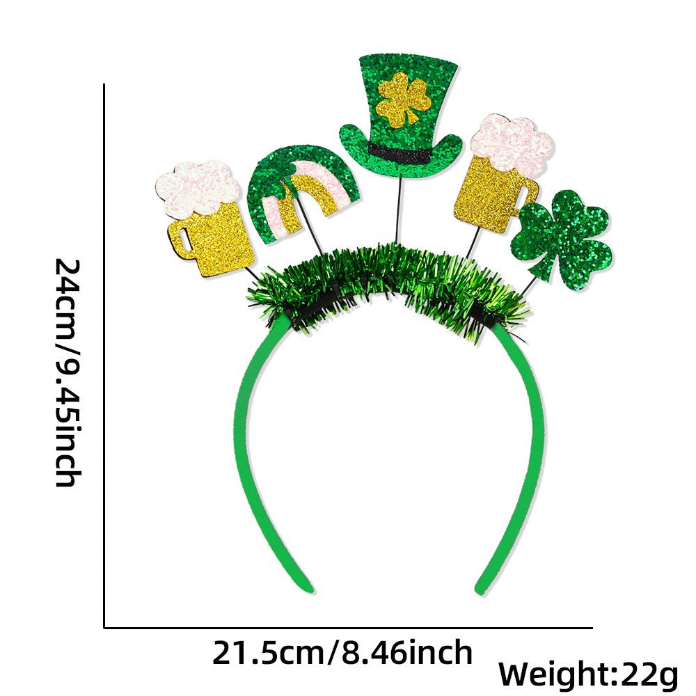 St. Patrick's Day Hairband - Festive Clover & Rainbow Party Headband