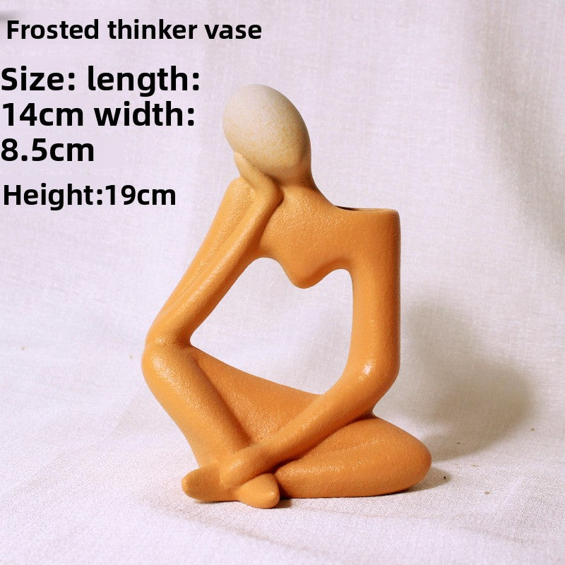 Nordic Ceramic Vase – Matte Minimalist Porcelain Decorative Flower Pot