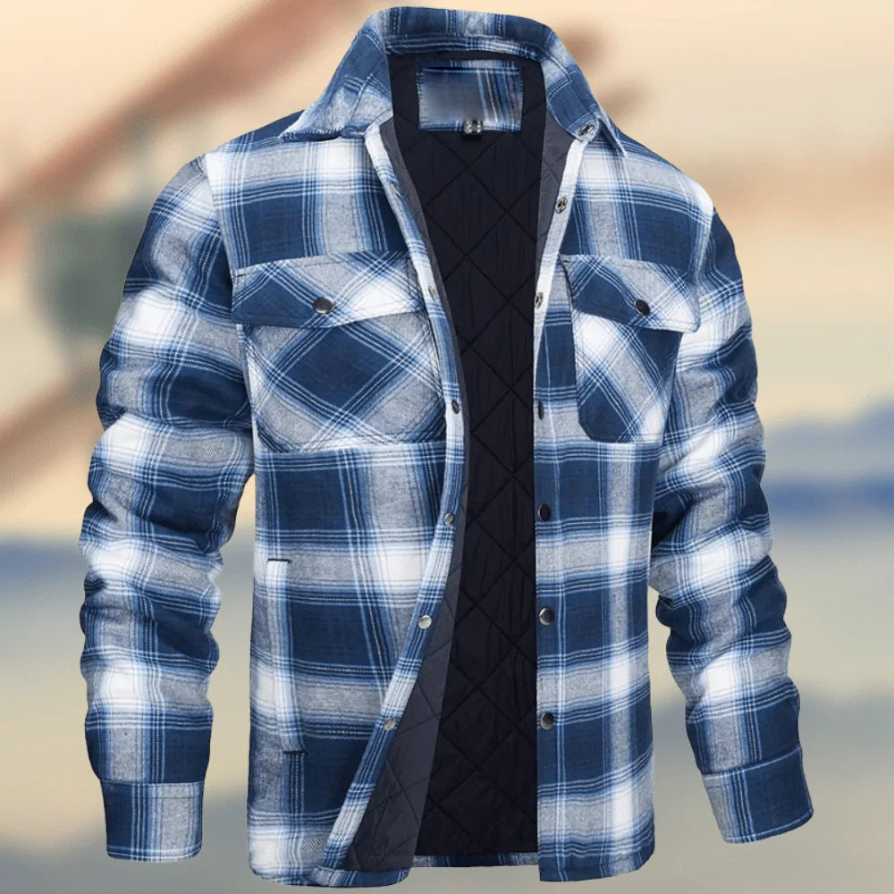 Fleece-Lined Plaid Jacket – Windproof, Moisture-Wicking Outerwear