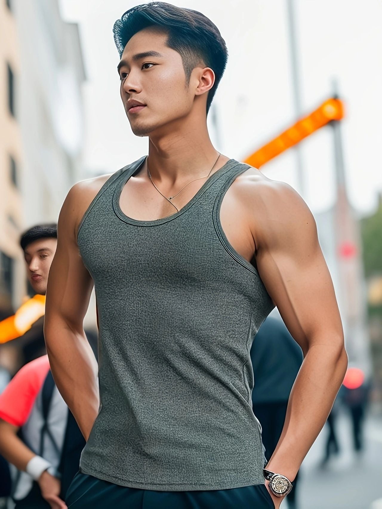 Athletic Cotton Vest – Stretch, Sweat-Absorbent Sportswear