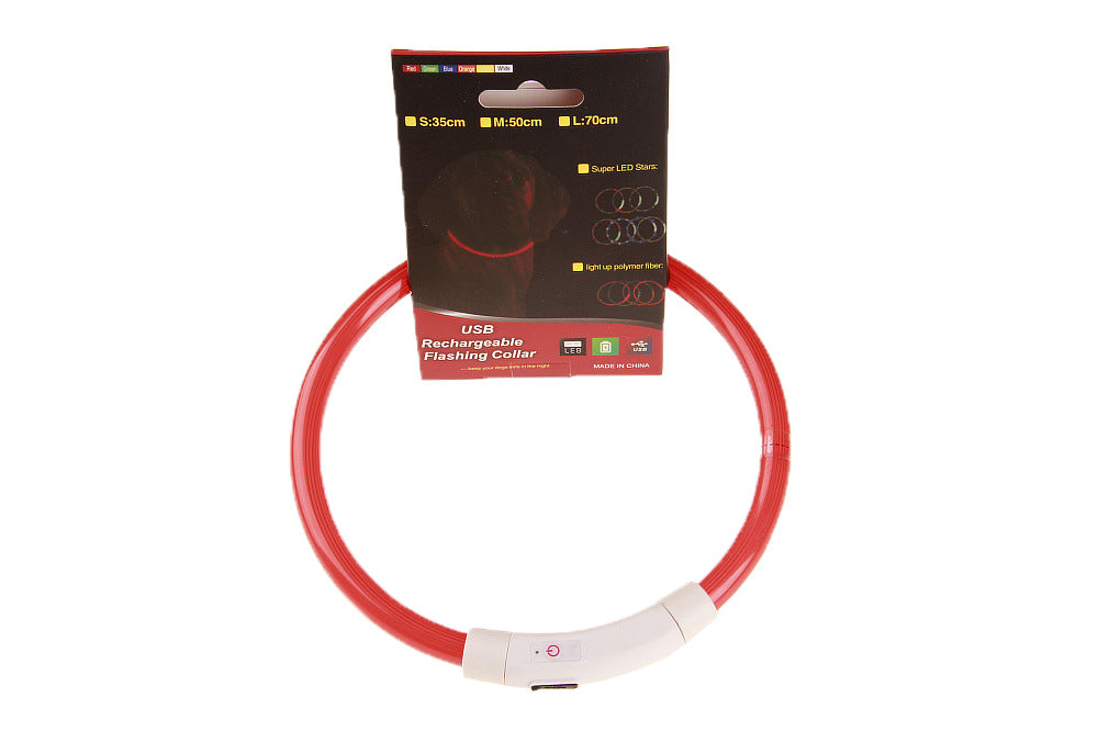 Rechargeable LED Pet Collar – Safe Nighttime Walking