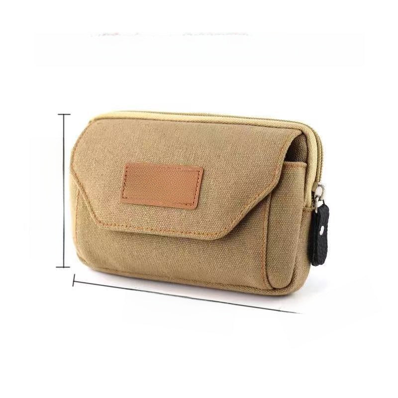Multifunctional Canvas Waist Bag with Carabiner Clip
