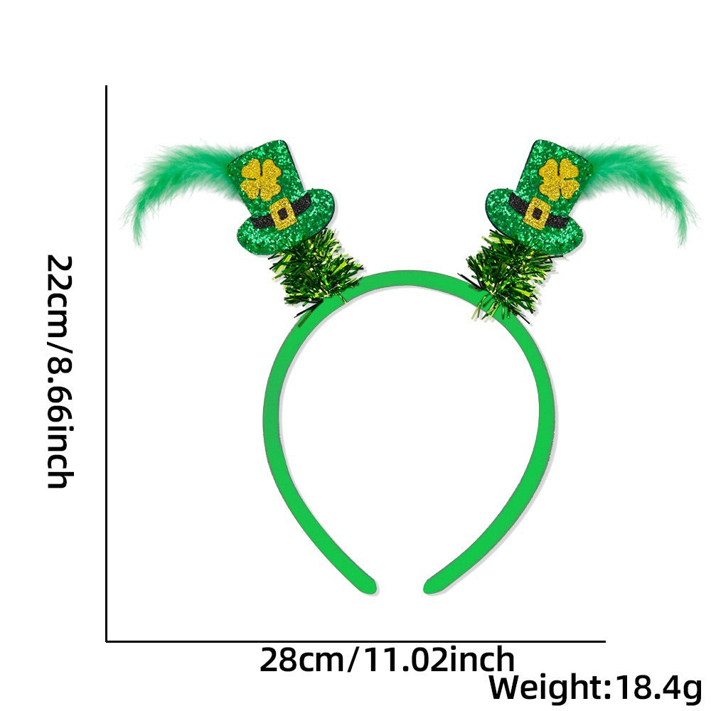 St. Patrick's Day Hairband - Festive Clover & Rainbow Party Headband