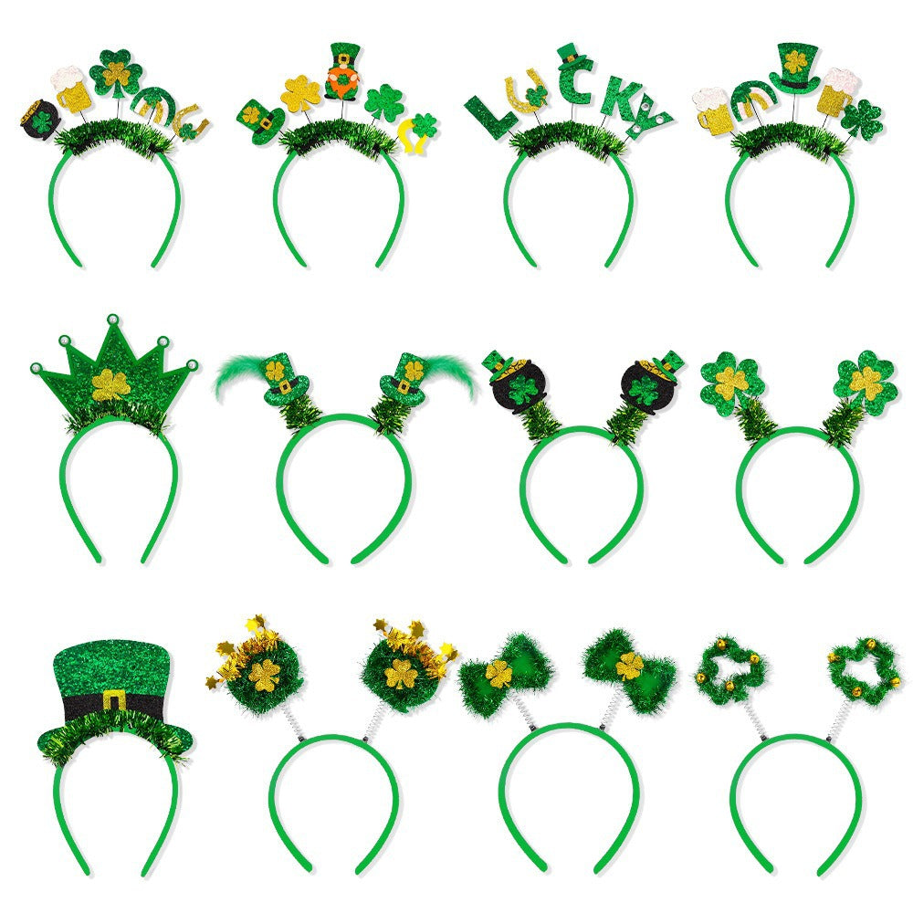 St. Patrick's Day Hairband - Festive Clover & Rainbow Party Headband