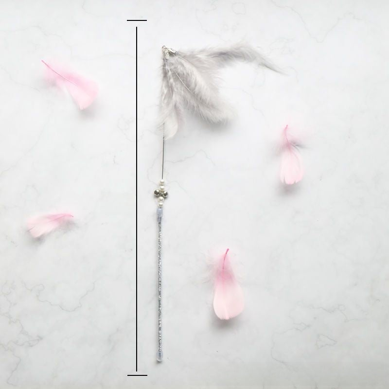 Interactive Cat Tease Stick Toy – Feather & Sound Paper Wand