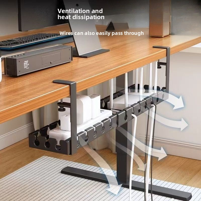 Under Desk Cable Management Tray – No Drill Adhesive Cable Organizer Rack