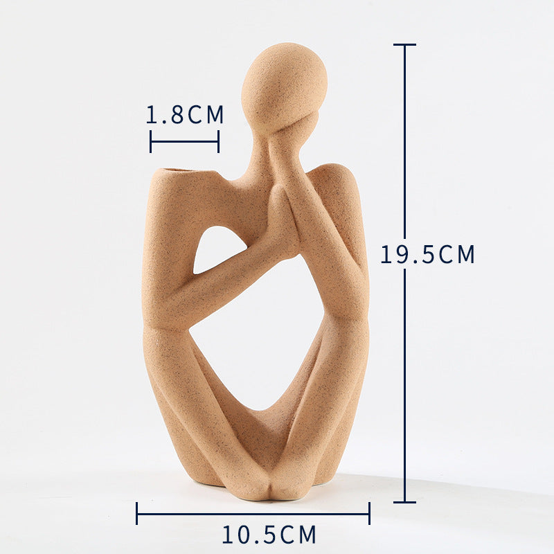 Nordic Ceramic Vase – Matte Minimalist Porcelain Decorative Flower Pot